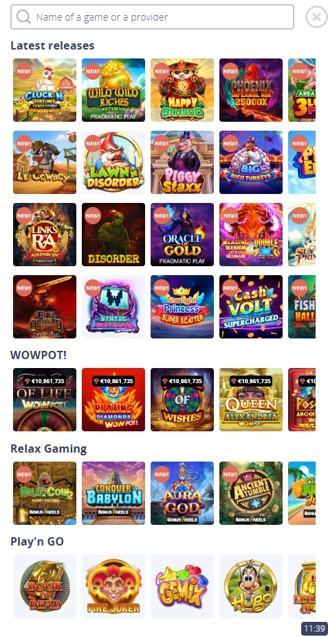 chanz mobile games page